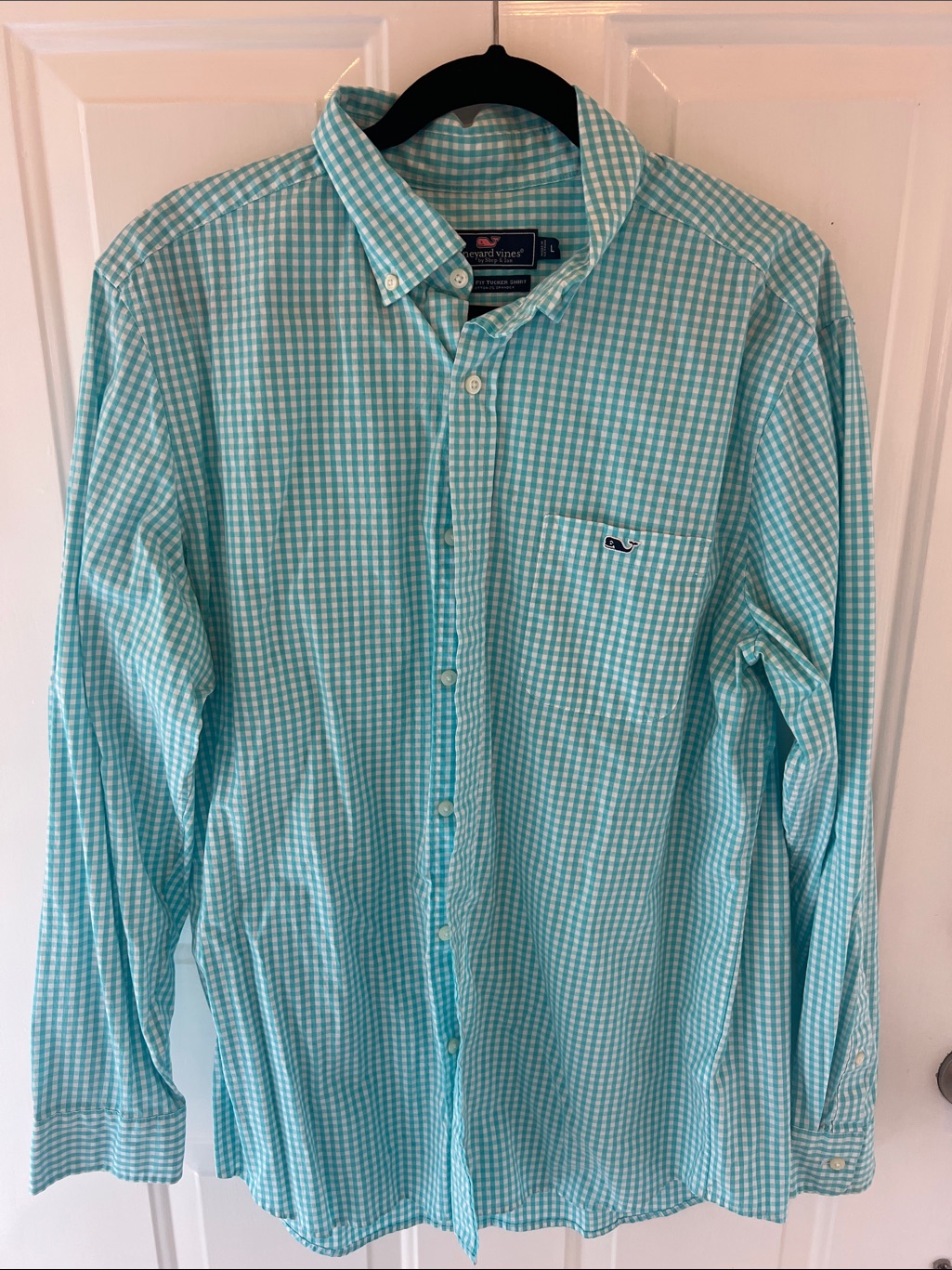 Vineyard Vines Men’s Aqua Check Button-Down Shirt